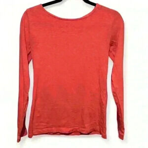 J. Crew Women's Long Sleeve Red Crew Neck T-Shirt Size Small